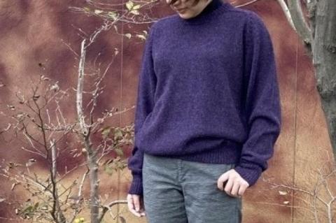 アルパカ専門店 T'IKA】ラグランセーター（アルパカ100％） パープル