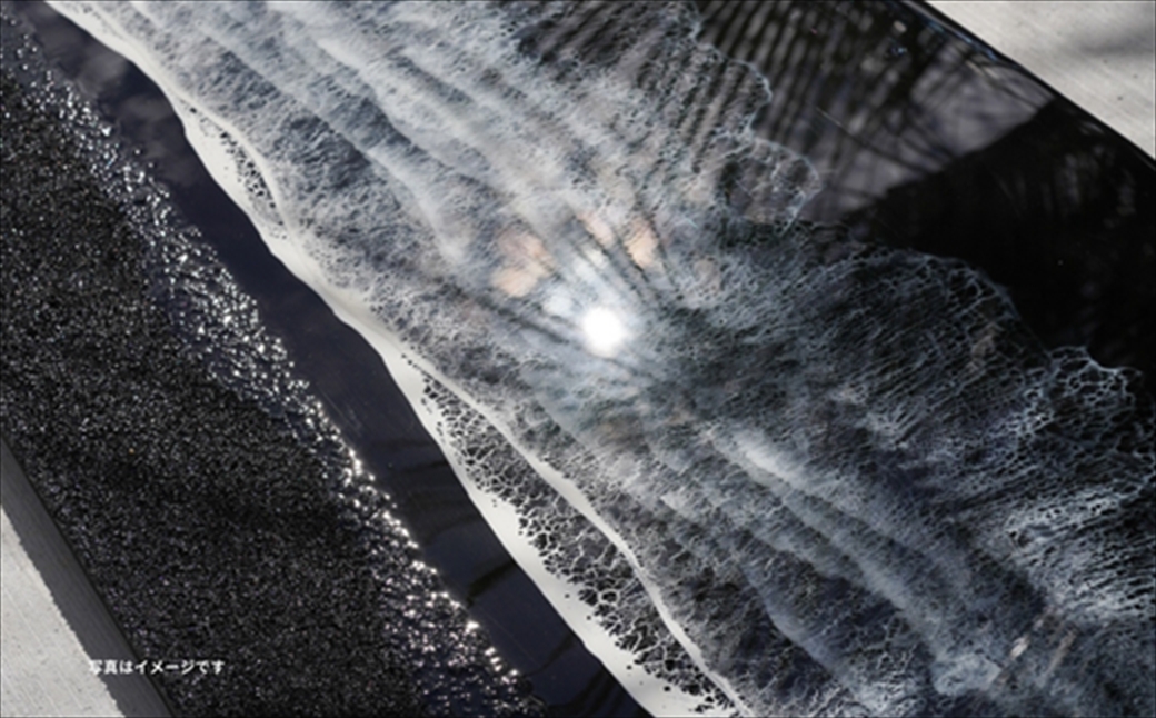 【日立市】波レジンアートパネル（特注サイズ40×120ｃｍ）Black wave【 茨城県 日立市 】