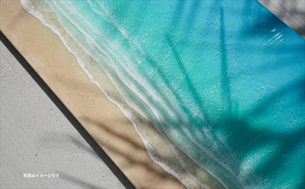 【日立市】波レジンアートパネル（特注サイズ40×120ｃｍ）Green wave【 茨城県 日立市 】