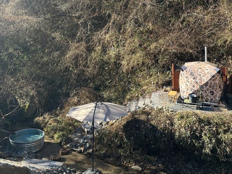 MIDORITO SAUNA（ミドリトサウナ） サービスドリンク付き貸切アウトドアサウナ「HANARE」2.0時間利用券 ペアチケット【 茨城県 日立市 】