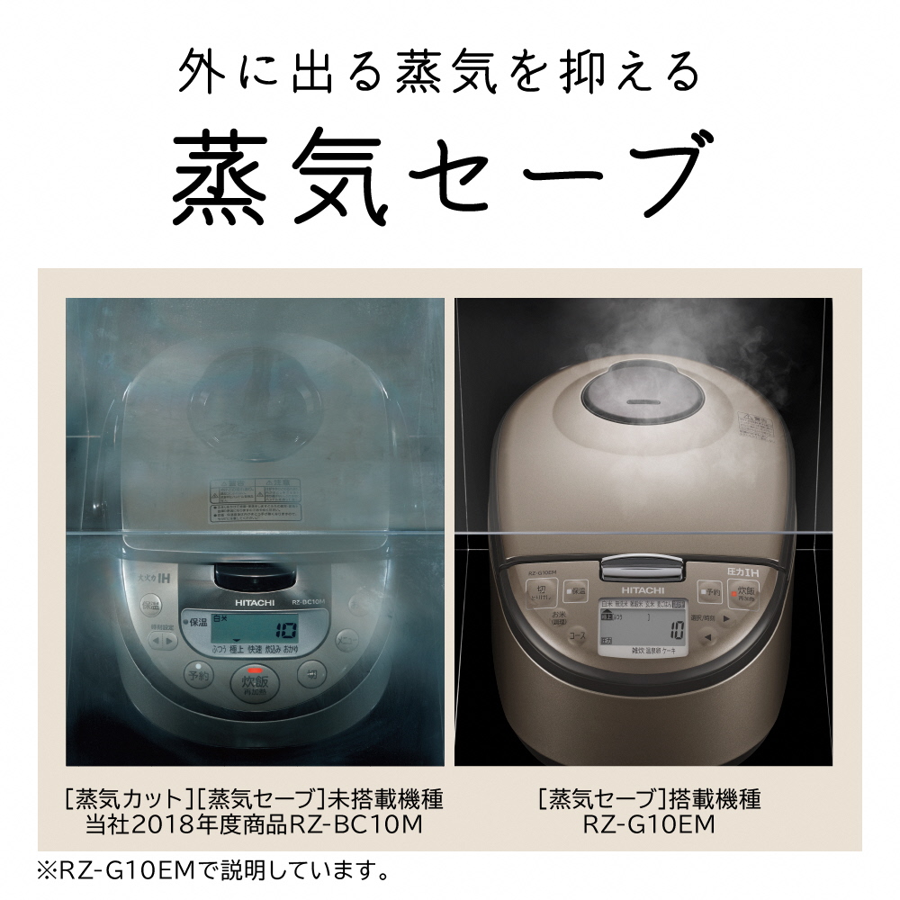 J-9 【圧力IH】炊飯器（5.5合用） RZ-G10EM(T): 日立市ANAのふるさと納税