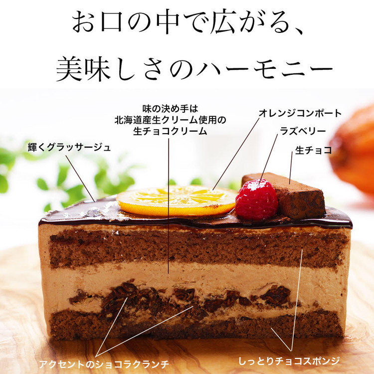 お誕生日ケーキ　生 チョコ トルテ 5号 4-6人分　パティスリー天使のおくりもの ※離島への配送不可