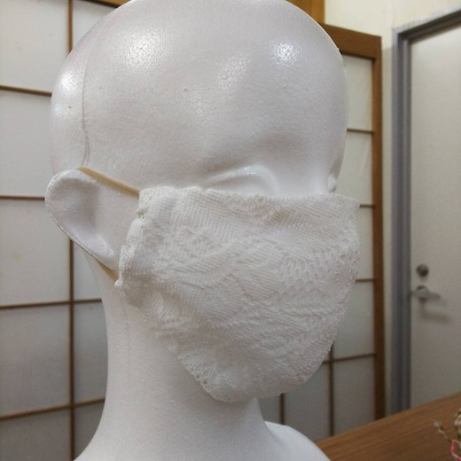 着物の仕立屋が作った 肌触り最高 レースマスク 2枚セット