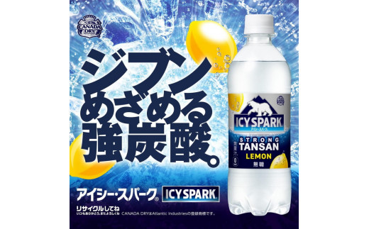 【2ヶ月定期便】【強炭酸】 カナダドライ(CANADA DRY) コカ・コーラ アイシー･スパーク レモン 490ml×24本※離島への配送不可