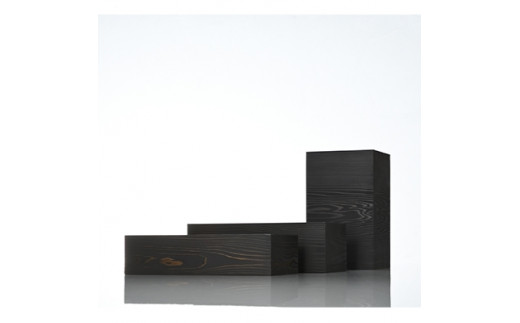 「くろ常」ブランド:拭き漆仕上げの黒い屑箱&ティッシュボックス(大)と(小)の3個トータルセット※離島への配送不可