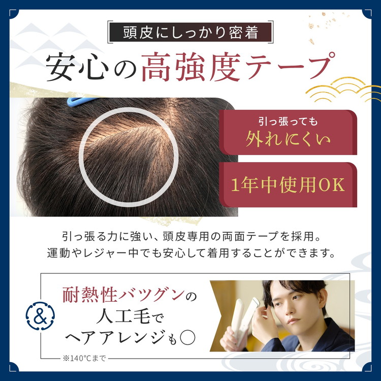 今すぐなんとかしたい円形脱毛症に、気になる部分に貼るだけ「QAMOJIヘアパッチ」　自分の髪に自然となじむ高品質人工毛、毎日交換テープで衛生的、第三者機関によりパッチテスト済！　※離島への配送不可