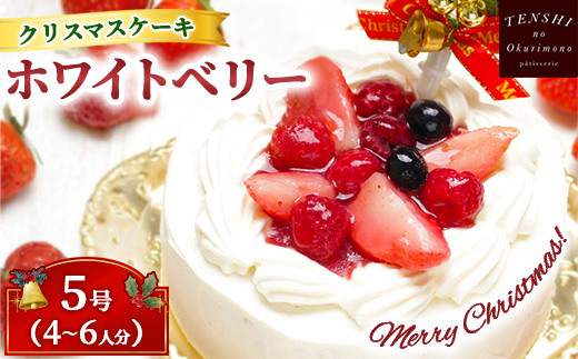 クリスマスケーキ　ホワイトベリー 5号 4-6人分　パティスリー天使のおくりもの ※離島への配送不可 ※2025年12月上旬～12月下旬頃に順次発送予定