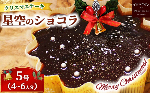 クリスマスケーキ　星空のショコラ 5号 4-6人分　パティスリー天使のおくりもの ※離島への配送不可 ※2025年12月上旬～12月下旬頃に順次発送予定