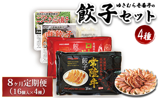 【定期便8ヶ月】ゆきむら壱番亭の4種の餃子セット※離島への配送不可