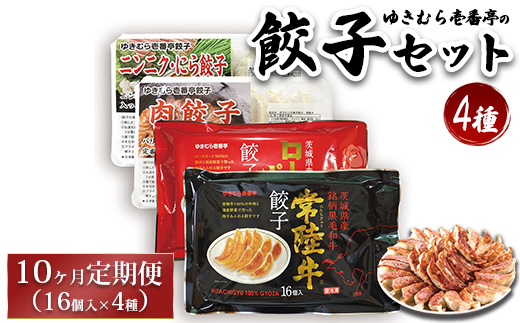 【定期便10ヶ月】ゆきむら壱番亭の4種の餃子セット※離島への配送不可