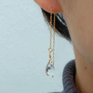 HARIO ピアス「ティアーズ」シリーズ［HAW-T-002］｜耐熱 ガラス アクセサリー ハリオ ランプワークファクトリー 職人 繊細 フォーマル カジュアル きれいめ おしゃれ 20代 30代 40代 _BD17