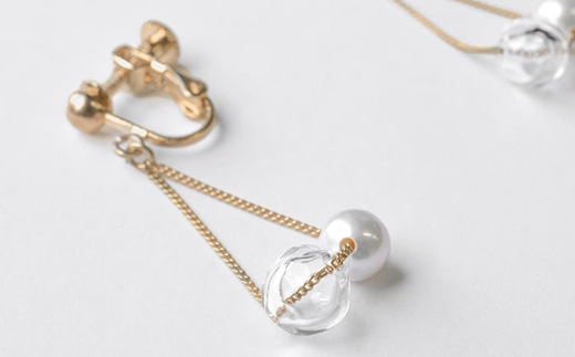 HARIO イヤリング スフィア FP HAFP-SH-E｜耐熱 ガラス アクセサリー ハリオ 職人 繊細 フォーマル カジュアル きれいめ おしゃれ 20代 30代 40代 贈答 プレゼント ギフト 贈り物 お祝 ご褒美 記念品 _FU07 ※離島への配送不可