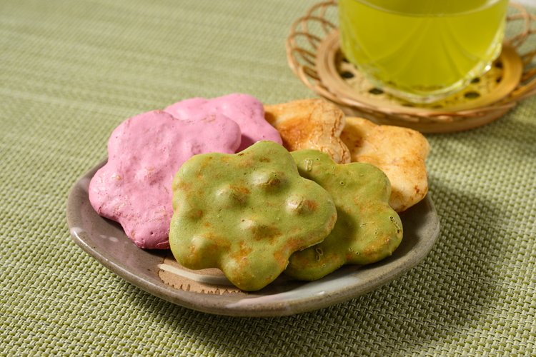 はなももせんべい組み合わせ（12枚入り各1袋） | 煎餅 和菓子 せんべい センベイ 菓子 おやつ お茶請け 手焼き 手作り 詰合せ 詰め合わせセット 食べ比べ 花桃 3種 工場直送 老舗 茨城県 古河市_DU09