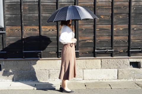 雪華模様のオリジナル傘（サイズ65cm）カラー：ブラック | 傘 かさ 65センチ 雨具 メンズ レディース 兼用 雪の結晶 ブラック 黒 おしゃれ かわいい スタイリッシュ 雨 梅雨 贈答 贈り物 プレゼント 父の日 母の日 お中元 お歳暮 御歳暮 茨城県 古河市 送料無料 _BL09