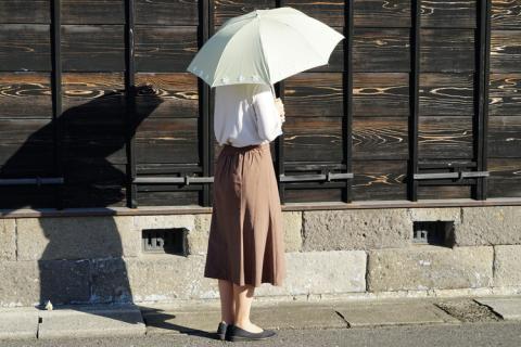 雪華模様の刺繍入り日傘（晴雨兼用・サイズ50ｃｍ・UV加工・麻50％綿50％）カラー：薄緑 | 日傘 50センチ 晴雨兼用 UV加工 レディース 雪の結晶 グリーン 緑 おしゃれ かわいい スタイリッシュ 雨 梅雨 夏 日差し 日よけ 贈答 贈り物 プレゼント 父の日 母の日 お中元 お歳暮 御歳暮 茨城県 古河市 送料無料 _BL23