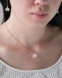 HARIO ネックレス「シロツメクサ」シリーズ［HAP-C-003］｜耐熱 ガラス アクセサリー ハリオ ランプワークファクトリー 職人 繊細 フォーマル カジュアル きれいめ おしゃれ 20代 30代 40代 _BD86