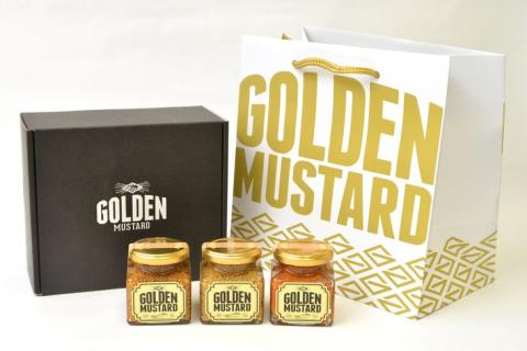 ゴールデンマスタード　ギフトBOX6点セット（ゴールド・ブラック・マーレ）各140g ｜ 調味料 マスタード からし 洋からし おいしい ギフト 贈答 贈り物 プレゼント 記念日 記念品 ご褒美 お祝 お中元 お歳暮 詰め合わせ 食べ比べ 茨城県 古河市 _DS02