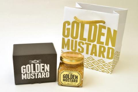ゴールデンマスタード　1個入りギフトBOX（ブラック） ｜ 調味料 マスタード からし 洋からし おいしい ギフト 贈答 贈り物 プレゼント 記念日 記念品 ご褒美 お祝 お中元 お歳暮 茨城県 古河市 _DS05