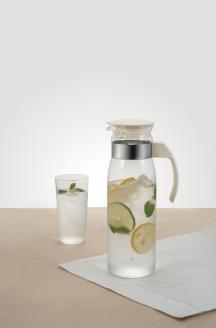 HARIO 冷蔵庫ポットスリムN［RPLN-14-OW］｜ハリオ 耐熱 ガラス 食器 器 保存容器 キッチン 日用品 キッチン用品 日本製 おしゃれ かわいい ピッチャー 水出し 茶 電子レンジ可_EB34