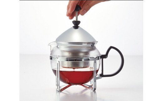HARIO ティーポット 茶王 4人用 シルバー［CHAN-4SV］｜ハリオ 耐熱 ガラス キッチン 日用品 キッチン用品 日本製 おしゃれ かわいい_BE39
