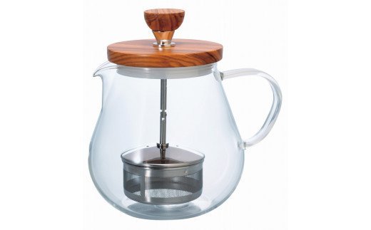 HARIO ティーポット ティオール・ウッド［TEO-70-OV］｜ハリオ 耐熱 ガラス 食器 器 キッチン 日用品 キッチン用品 日本製 おしゃれ かわいい 紅茶 茶 オリーブウッド ポット_BE34