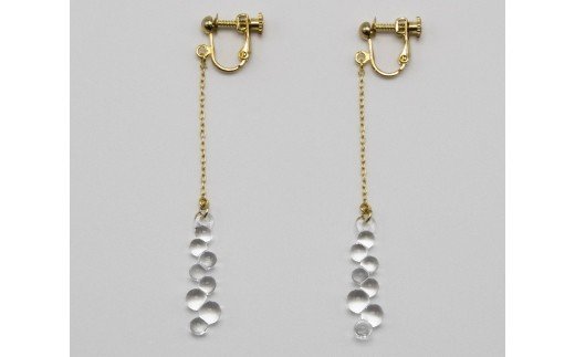 HARIO イヤリング「グロス」シリーズ［HAW-G-003］｜耐熱 ガラス アクセサリー ハリオ ランプワークファクトリー 職人 繊細 フォーマル カジュアル きれいめ おしゃれ 20代 30代 40代 _BD94