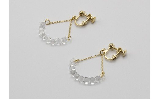 HARIO イヤリング「アール」シリーズ［HAW-R-003E］｜耐熱 ガラス アクセサリー ハリオ ランプワークファクトリー 職人 繊細 フォーマル カジュアル きれいめ おしゃれ 20代 30代 40代 _BD95