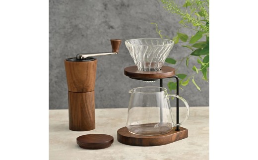 HARIO ドリップスタンドセット ウォールナット [WDS-1006-WN] | 耐熱 ガラス HARIO ハリオ 食器 器 キッチン 日用品 キッチン用品 日本製 おしゃれ かわいい コーヒー ドリッパー ドリップ サーバー 珈琲 ハンドドリップ 贈答 プレゼント ギフト _FU41　※離島への配送不可