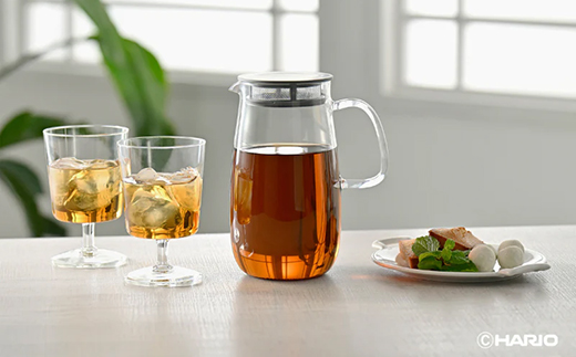 HARIO レンジでかんたん麦茶ポット むぎちゃん（ホワイト） [XMP-1000-W] | 耐熱 ガラス HARIO ハリオ 食器 器 キッチン 日用品 キッチン用品 日本製 おしゃれ かわいい 便利 簡単 食洗器可 電子レンジ可 お茶 麦茶 贈答 プレゼント ギフト _FU42　※離島への配送不可