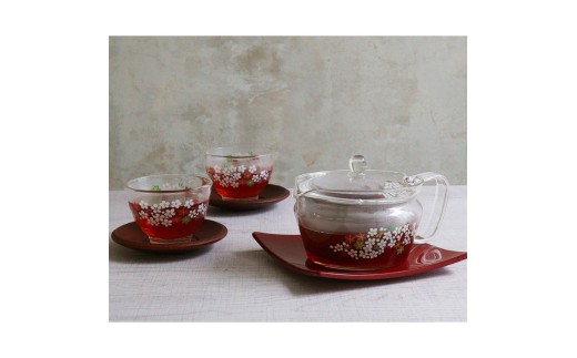 HARIO×たち吉 茶茶急須 禅・湯呑セット 雲錦 [T-CZHU-8012-UK] | 耐熱 ガラス HARIO ハリオ 食器 キッチン 日用品 キッチン用品 日本製 おしゃれ かわいい 急須 茶々急須 お茶 中国茶 紅茶 ハーブティ 贈答 プレゼント ギフト _FU52　※離島への配送不可