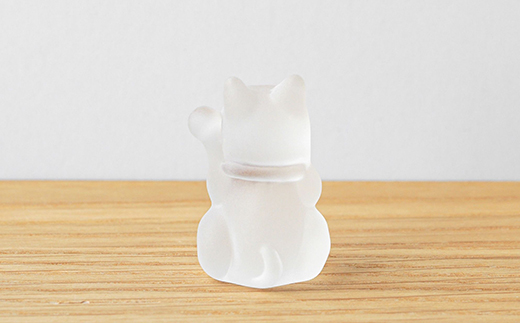 HARIO 招き猫 フロスト [HIO-MN-F]｜耐熱 ガラス インテリア HARIO ハリオ 職人 繊細 置き物 置物 オブジェ 飾り物 雑貨 きれいめ おしゃれ かわいい 20代 30代 40代 贈答 プレゼント ギフト 贈り物 お祝 ご褒美 記念品 _FU58　※離島への配送不可