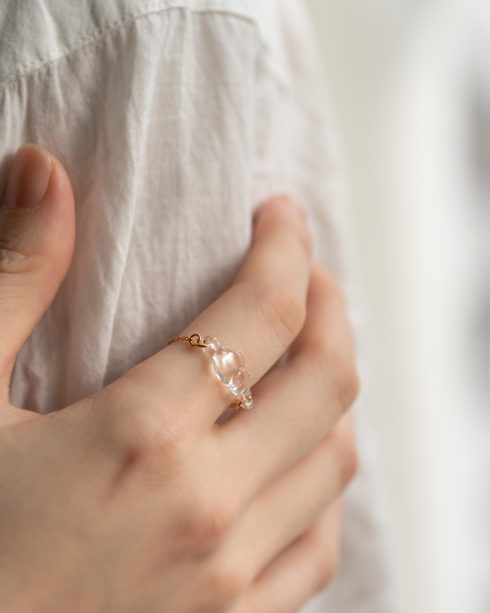 HARIO リング ハモン［HAA-HA-003R］ ※離島への配送不可｜耐熱 ガラス アクセサリー 指輪 ハリオ ランプワークファクトリー 職人 繊細 フォーマル カジュアル きれいめ おしゃれ 20代 30代 40代_FM42