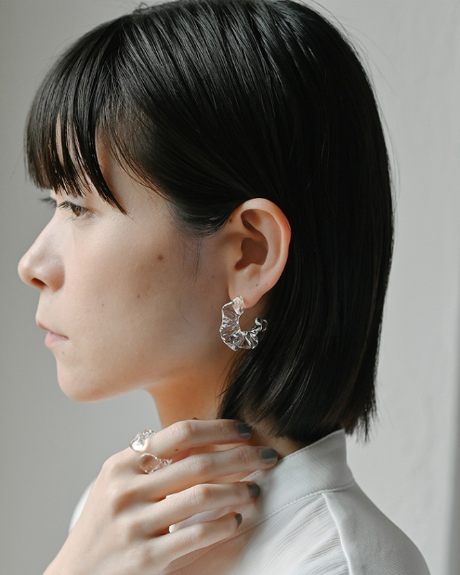 HARIO ピアス アイシクルドレープ［HAA-ID-P］ ※離島への配送不可｜耐熱 ガラス アクセサリー ハリオ ランプワークファクトリー 職人 繊細 フォーマル カジュアル きれいめ おしゃれ 20代 30代 40代_FM68