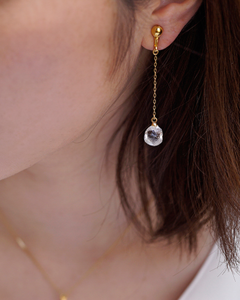 HARIO イヤリング メルティーキューブ［HAA-MC-003E］ ※離島への配送不可｜耐熱 ガラス アクセサリー ハリオ ランプワークファクトリー 職人 繊細 フォーマル カジュアル きれいめ おしゃれ 20代 30代 40代_FM27