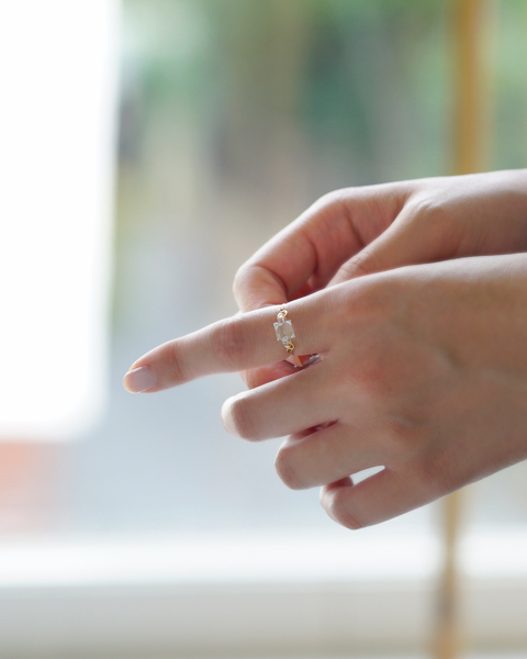 HARIO リング ムーンライト［HAA-ML-004R］ ※離島への配送不可｜耐熱 ガラス アクセサリー 指輪 ハリオ ランプワークファクトリー 職人 繊細 フォーマル カジュアル きれいめ おしゃれ 20代 30代 40代_FM39