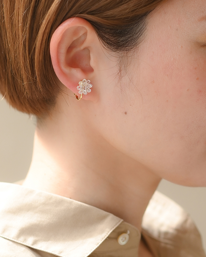 HARIO イヤリング ミモザ［HAP-MS-E］ ※離島への配送不可｜耐熱 ガラス アクセサリー ハリオ ランプワークファクトリー 職人 繊細 フォーマル カジュアル きれいめ おしゃれ 20代 30代 40代_FM25