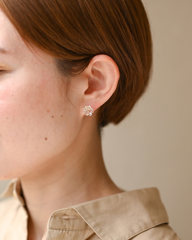 HARIO ピアス ミモザ［HAP-MS-P］ ※離島への配送不可｜耐熱 ガラス アクセサリー ハリオ ランプワークファクトリー 職人 繊細 フォーマル カジュアル きれいめ おしゃれ 20代 30代 40代_FM06