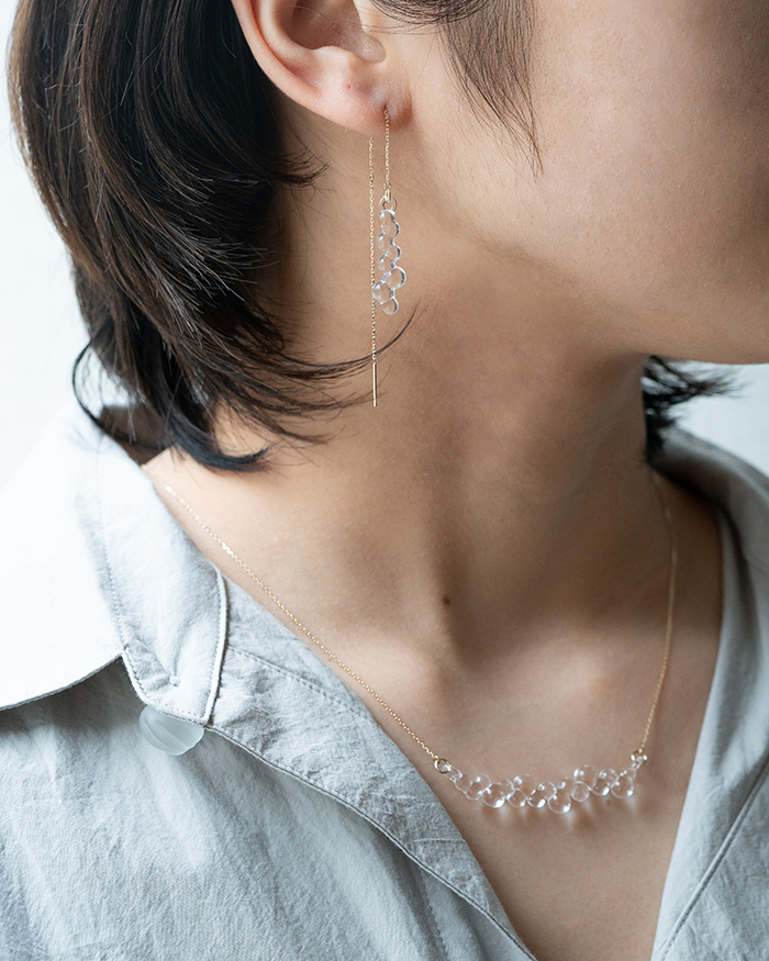 HARIO ピアス グロス K10［HAW-G-P-K10］ ※離島への配送不可｜耐熱 ガラス アクセサリー ハリオ ランプワークファクトリー 職人 繊細 フォーマル カジュアル きれいめ おしゃれ 20代 30代 40代_FM50