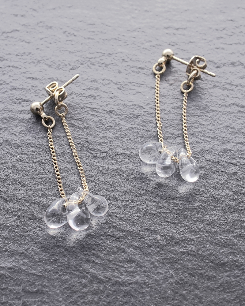 HARIO ピアス リトルティアーズ［HAW-LT-P］ ※離島への配送不可｜耐熱 ガラス アクセサリー ハリオ ランプワークファクトリー 職人 繊細 フォーマル カジュアル きれいめ おしゃれ 20代 30代 40代_FI95