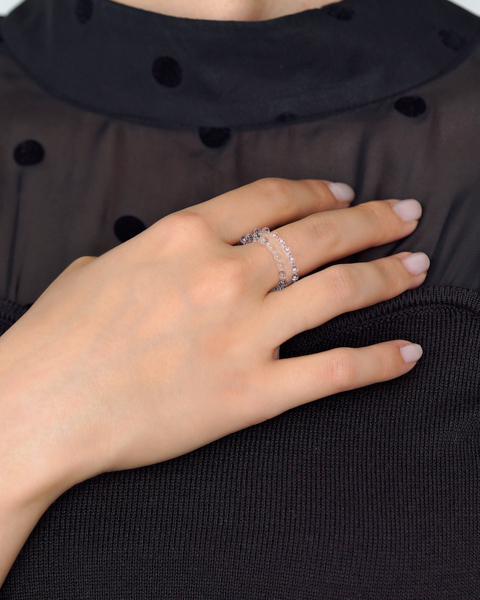 HARIO リング ミルククラウン (12-13号）［HAW-M-003R］ ※離島への配送不可｜耐熱 ガラス アクセサリー 指輪 ハリオ ランプワークファクトリー 職人 繊細 フォーマル カジュアル きれいめ おしゃれ 20代 30代 40代_FM36