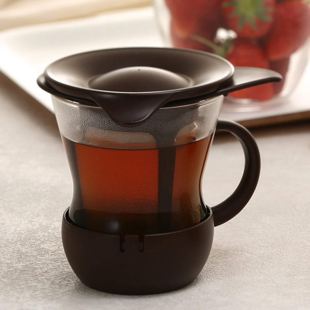 HARIO ワンカップティーマグ［OTMH-1B］ ※離島への配送不可｜ハリオ おしゃれ 耐熱 ガラス 食器 器 急須 ティーポット グラス コップ カップ マグカップ 湯呑み 保存容器 キッチン 日用品 キッチン用品 かわいい シンプル 電子レンジ可 オーブン可_EB83