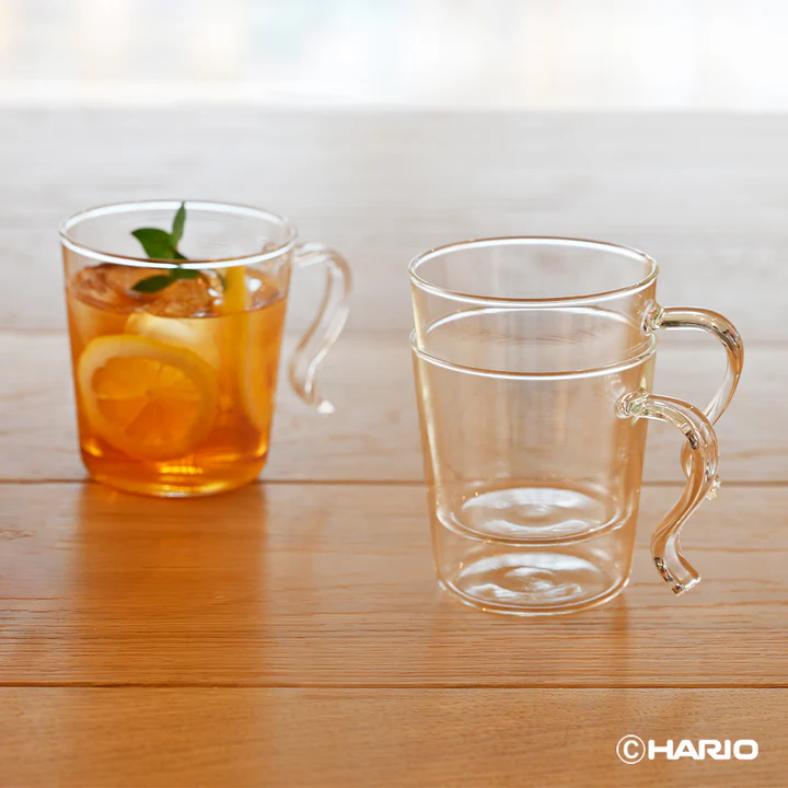 HARIO 耐熱スタッキングマグ2個セット［SRMS-2024］ ※離島への配送不可｜ハリオ おしゃれ 耐熱 ガラス 食器 器 グラス コップ カップ マグカップ 湯呑み 保存容器 キッチン 日用品 キッチン用品 かわいい シンプル 電子レンジ可 オーブン可_FI85