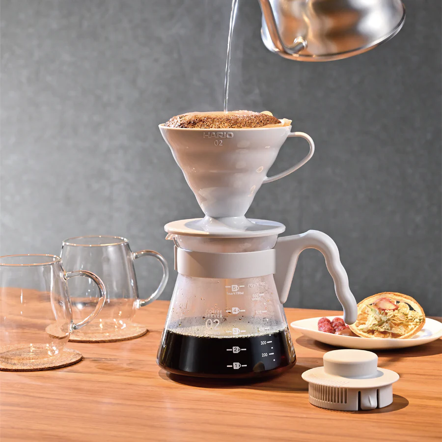 HARIO V60 コーヒーサーバー 02 セット［VCSD-02-PGR］ ※離島への配送不可｜ハリオ おしゃれ かわいい 耐熱 ガラス 食器 器 熱湯 コーヒーサーバー コーヒー 調理器具 サーバー 珈琲 コーヒー キッチン 日用品 キッチン用品 食洗器可 電子レンジ可_FI16