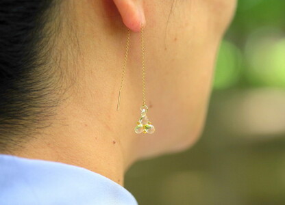 こがこもれびあーと ピアスセット　フラム・ホタル｜ピアス ハンドメイド 手作り 職人 おしゃれ 繊細 耐熱 ガラス ランプワークファクトリー ギフト プレゼント お祝い ご褒美 フォーマル カジュアル きれいめ 20代 30代 40代 茨城県 古河市 地域振興公社 _DP68