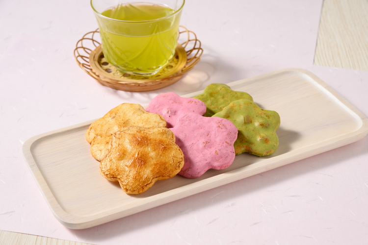 はなももせんべい組み合わせ（12枚入り各1袋） | 煎餅 和菓子 せんべい センベイ 菓子 おやつ お茶請け 手焼き 手作り 詰合せ 詰め合わせセット 食べ比べ 花桃 3種 工場直送 老舗 茨城県 古河市_DU09