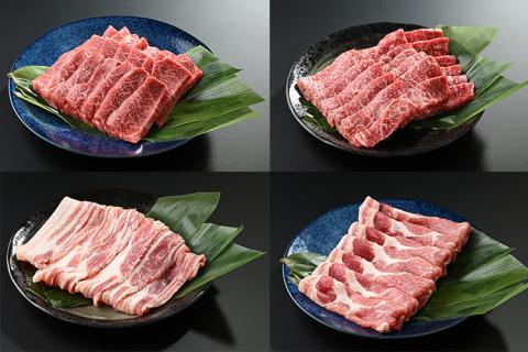 古河市産ローズポーク＆常陸牛『焼肉セット』〈茨城県共通返礼品〉 | 肉 牛肉 豚肉 国産 茨城県 古河市 ブランド 冷凍  BBQ  焼肉 小分け 食べ比べ バラ 牛バラ 豚バラ カルビ ロース 牛モモロース 肩ロース 豚肩ロース 食べくらべ  食べ比べ バラ セット 詰め合わせ  バラエティギフト 贈答 贈り物 お中元 お歳暮 プレゼント 茨城県 古河市 直送 産地直送 送料無料 _AD10