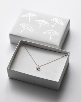 HARIO ネックレス＆ピアス セット「イイダ傘店 アジサイ グレー」シリーズ［HAII-AG-N］［HAII-AG-P］｜耐熱 ガラス アクセサリー 職人 繊細 フォーマル カジュアル きれいめ おしゃれ 20代 30代 40代 _DL14