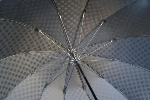 雪華模様のオリジナル傘（サイズ60cm）「もらっても、贈っても喜ばれる傘」カラー：ブラック | 傘 かさ 60センチ 雨具 メンズ レディース 兼用 雪の結晶 ブラック 黒 おしゃれ かわいい スタイリッシュ 雨 梅雨 贈答 贈り物 プレゼント 父の日 母の日 お中元 お歳暮 御歳暮 茨城県 古河市 送料無料 _BL05