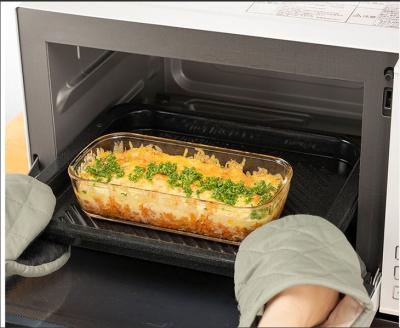 HARIO スタッキング 耐熱ガラスコンテナM 3個セット［KSTL-M-3006-OW］｜ハリオ 耐熱 ガラス 食器 器 保存容器 キッチン 日用品 キッチン用品 日本製 おしゃれ かわいい グラタン皿 電子レンジ可 オーブン可_BE44