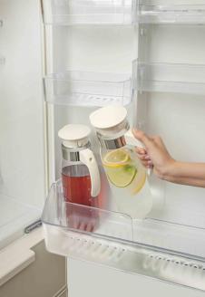 HARIO 冷蔵庫ポットスリムN［RPLN-14-OW］｜ハリオ 耐熱 ガラス 食器 器 保存容器 キッチン 日用品 キッチン用品 日本製 おしゃれ かわいい ピッチャー 水出し 茶 電子レンジ可_EB34